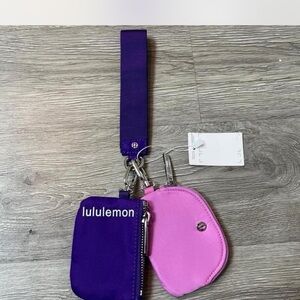 New Lululemon Pink and Purple Double Pouch Set